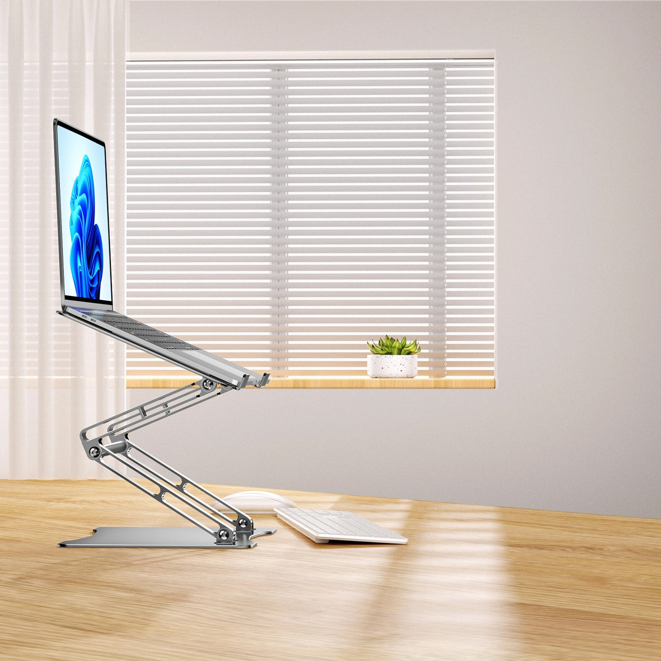 Laptop- und Tabletständer, höhenverstellbar, Wozinsky WRS-CPY75DSS, Silber