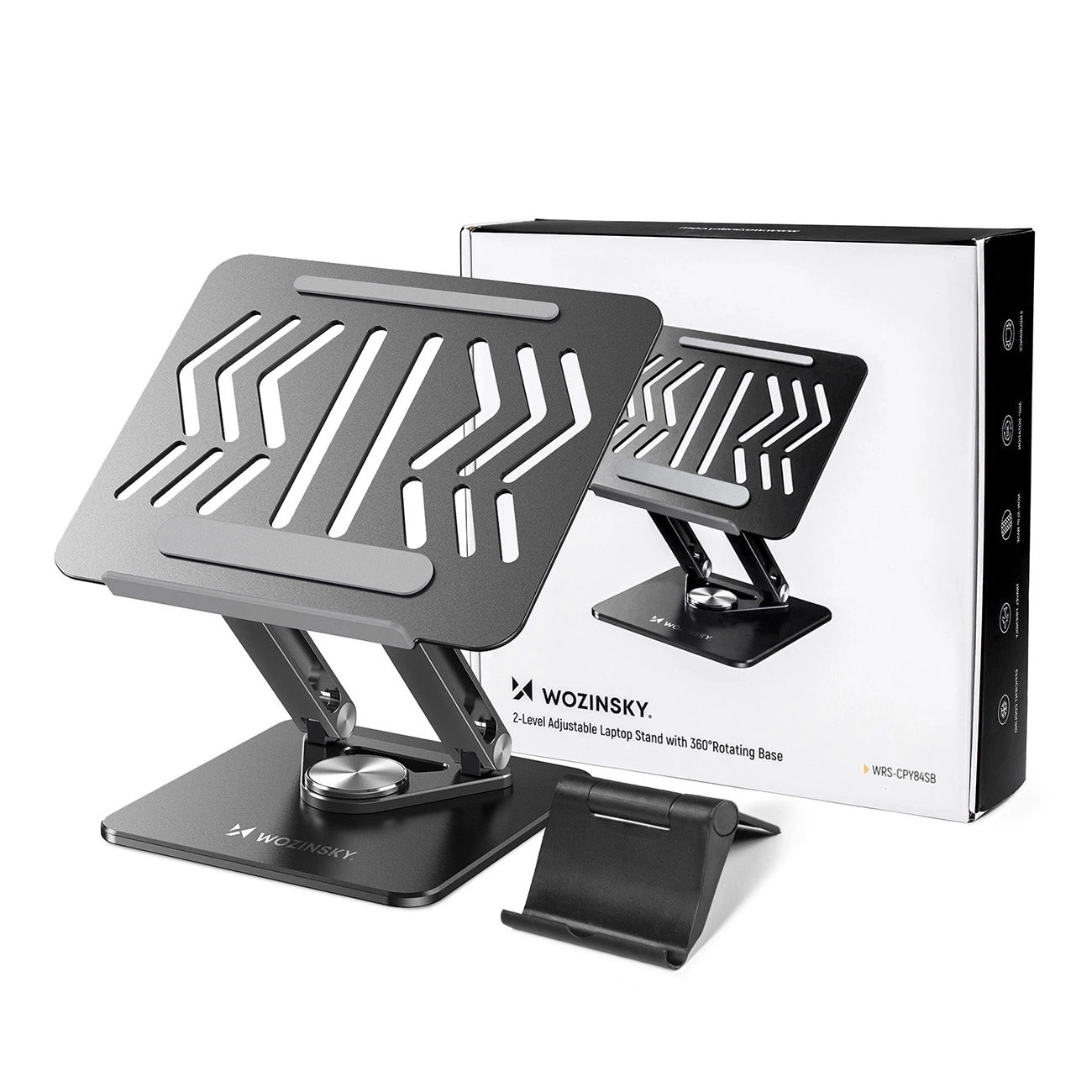 Laptop- und Tabletständer, drehbar, Wozinsky WRS-CPY84SB, Schwarz