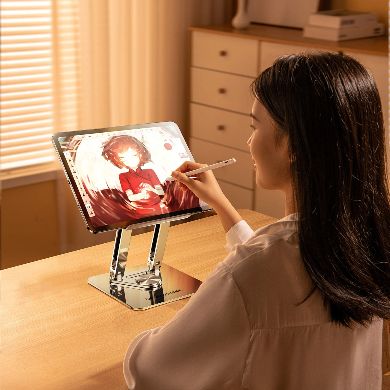 Laptop- und Tabletständer drehbar, Wozinsky WRS-CPY84SS, Silber