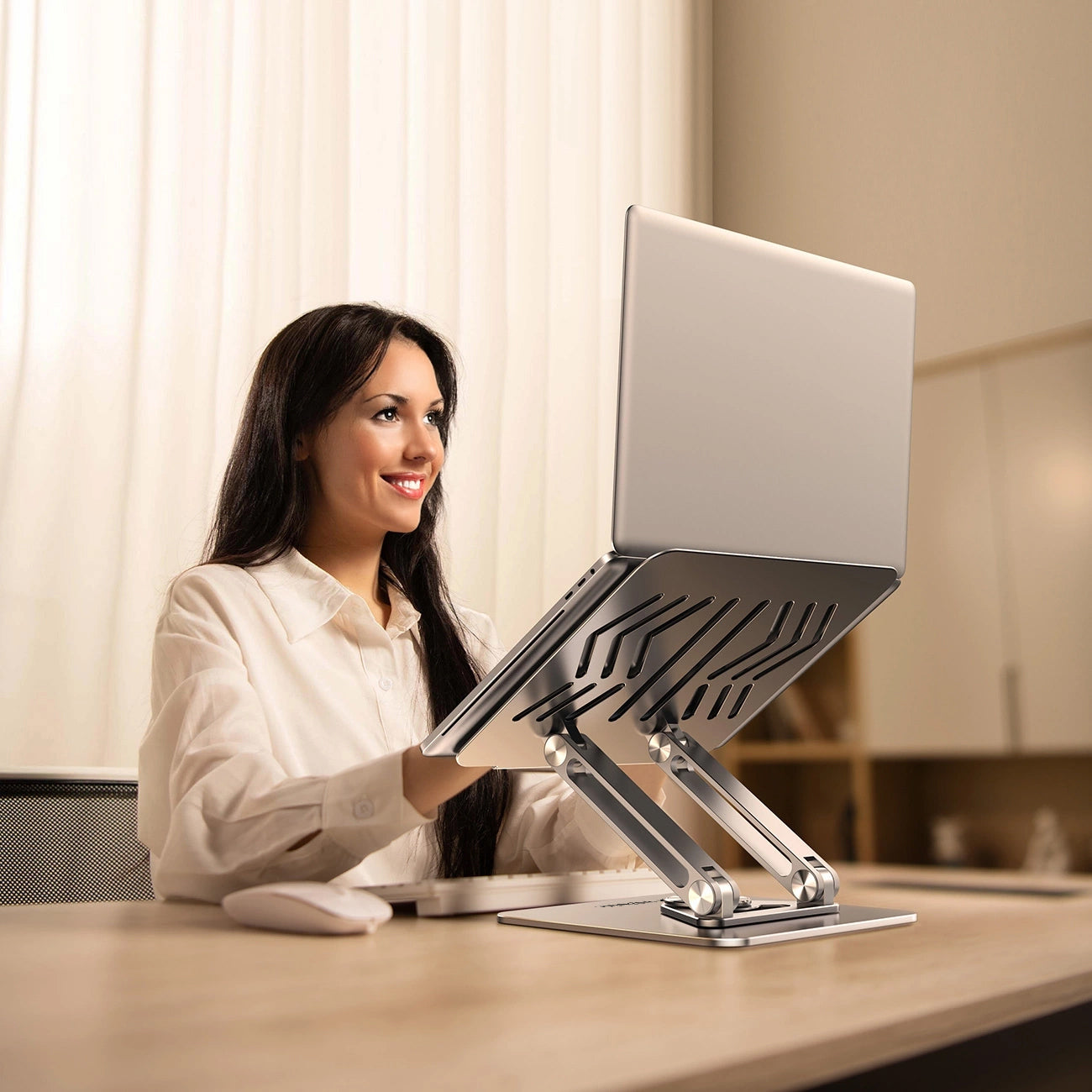 Laptop- und Tabletständer drehbar, Wozinsky WRS-CPY84SS, Silber