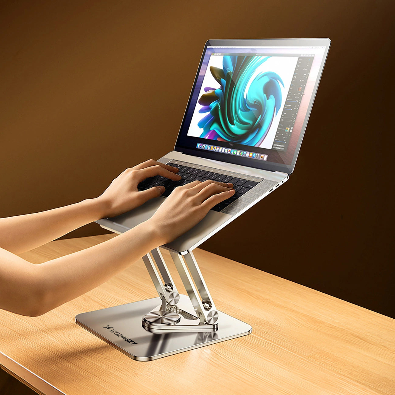 Laptop- und Tabletständer drehbar, Wozinsky WRS-CPY84SS, Silber