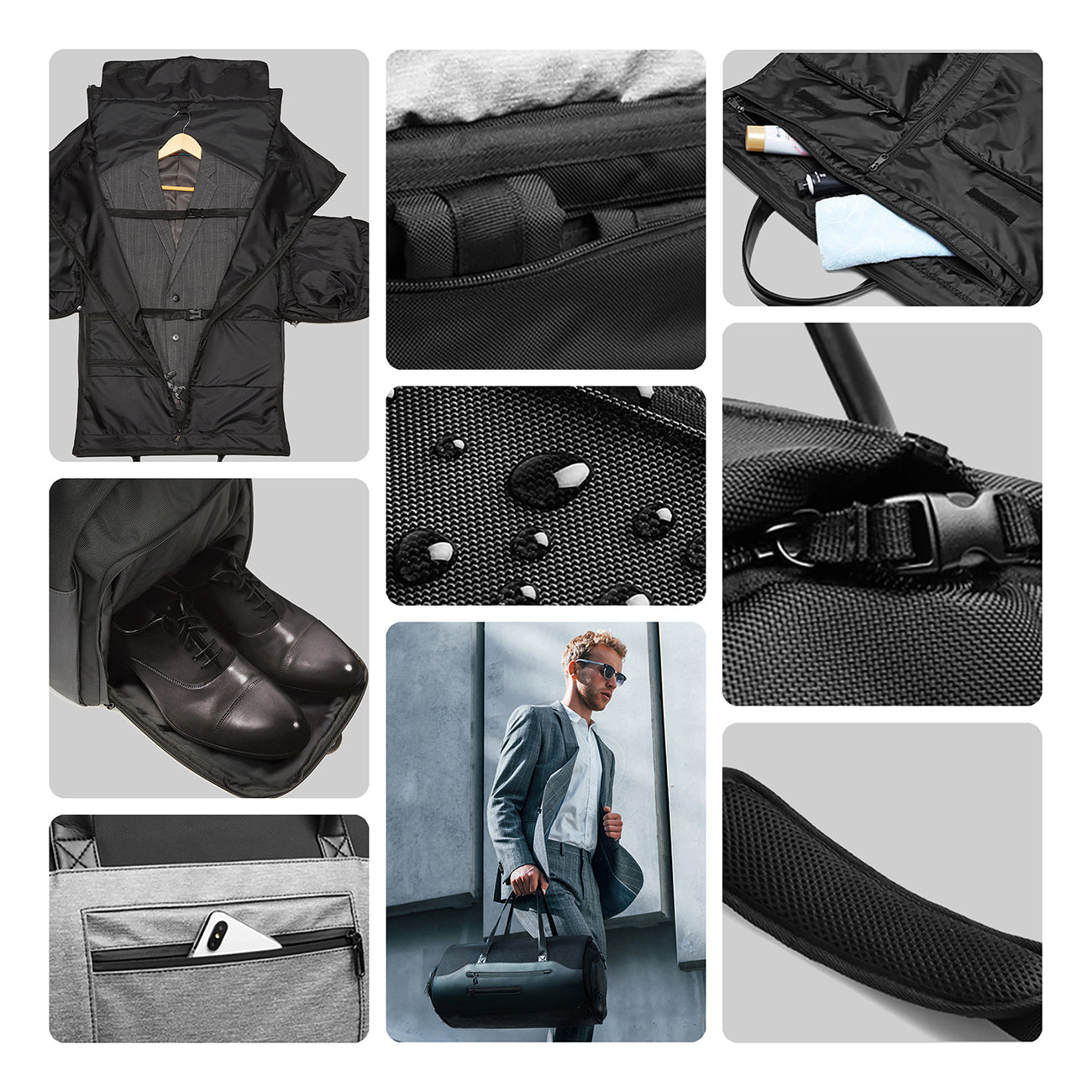 Reisetasche 45 l, Wozinsky Premium WO928Y8S, Schwarz