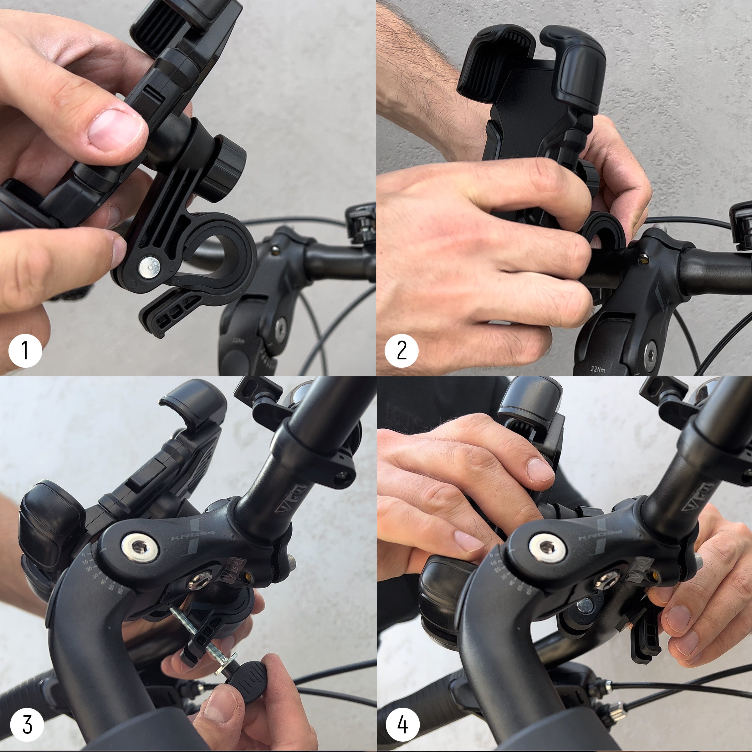 Fahrrad Handyhalterung für Smartphone für den Lenker, Wozinsky Active WBHBK6, Schwarz