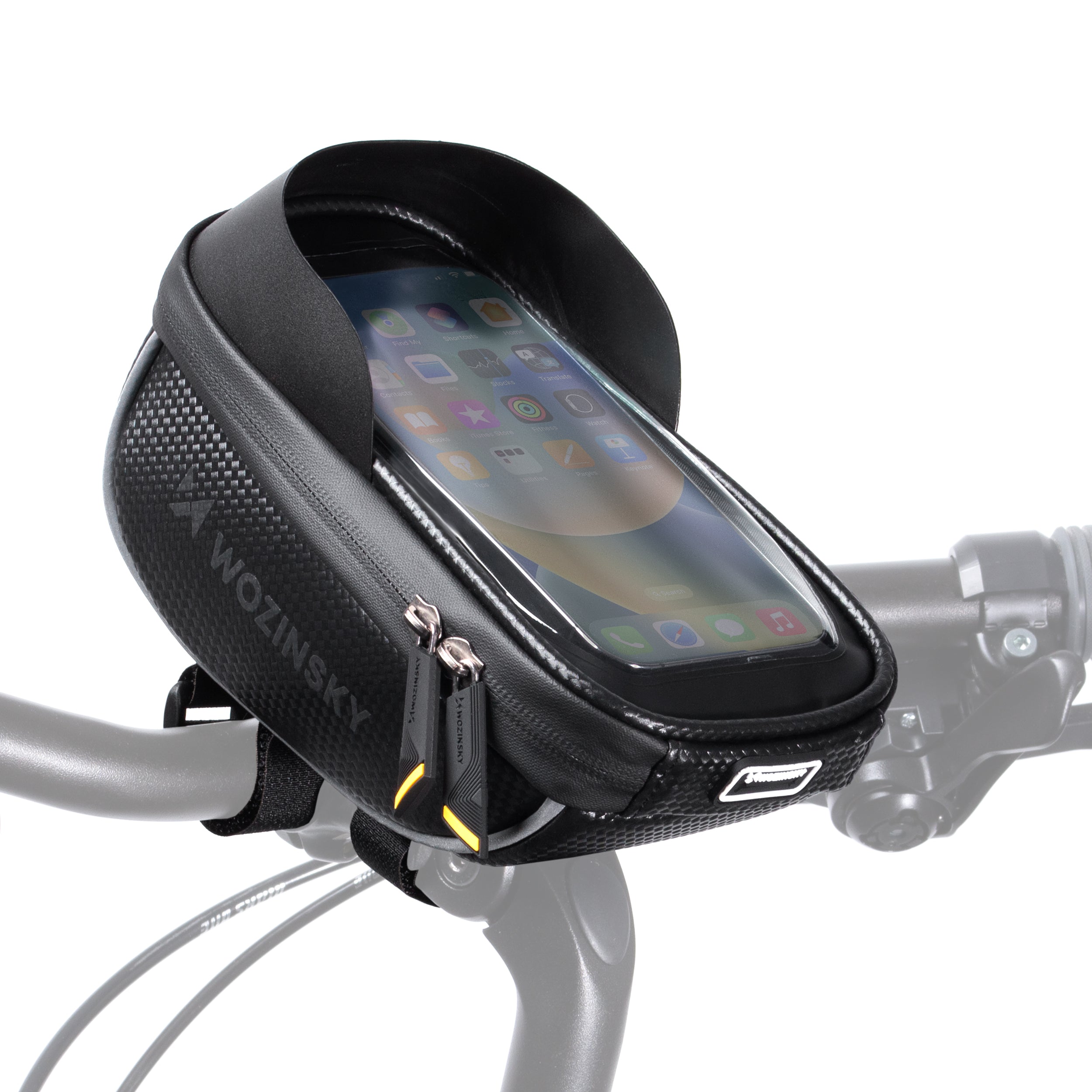 Fahrrad Lenkertasche mit Handyhalterung, Wozinsky Active WBB16BK, Schwarz