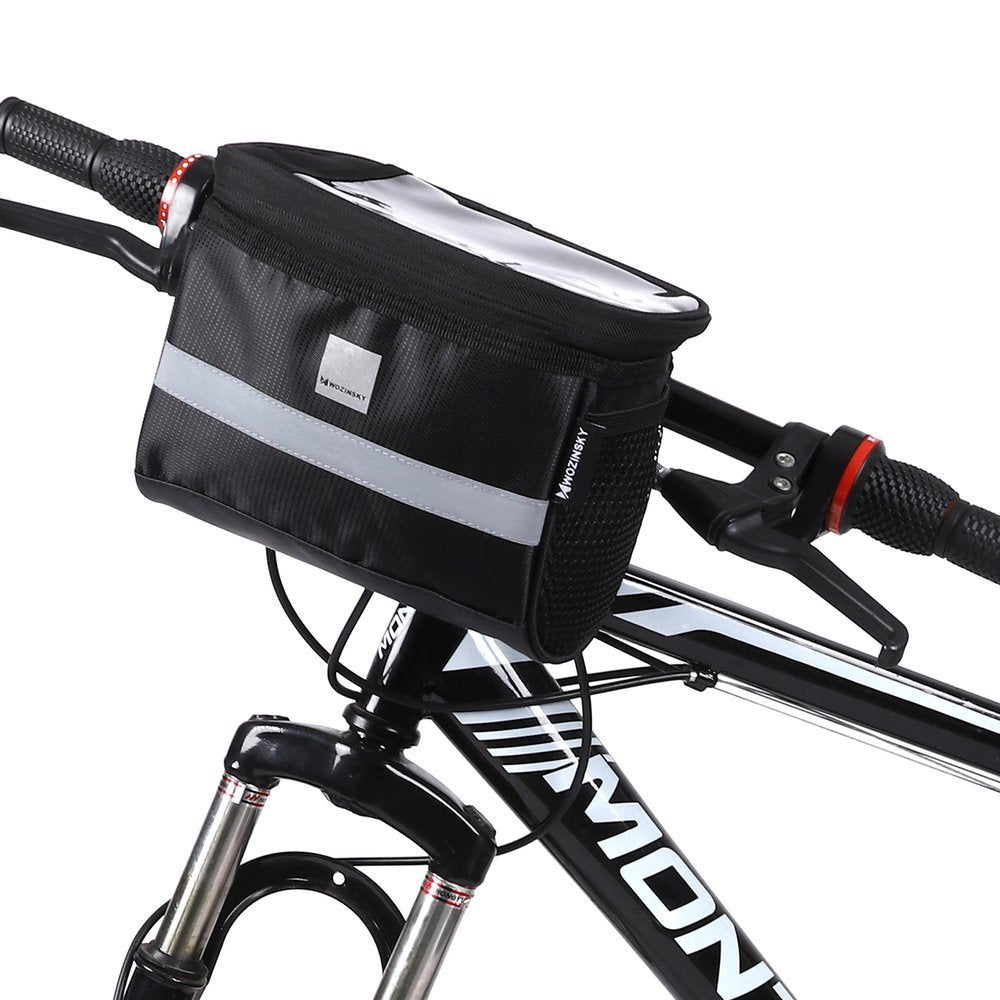 Fahrrad Lenkertasche mit Handyhalterung, Wozinsky Active WBB12BK, Schwarz