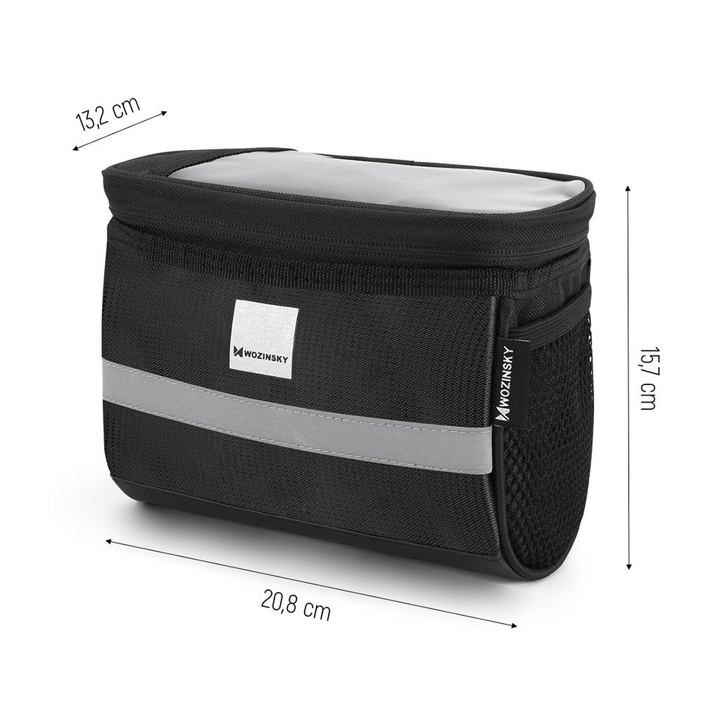 Fahrrad Lenkertasche mit Handyhalterung, Wozinsky Active WBB12BK, Schwarz