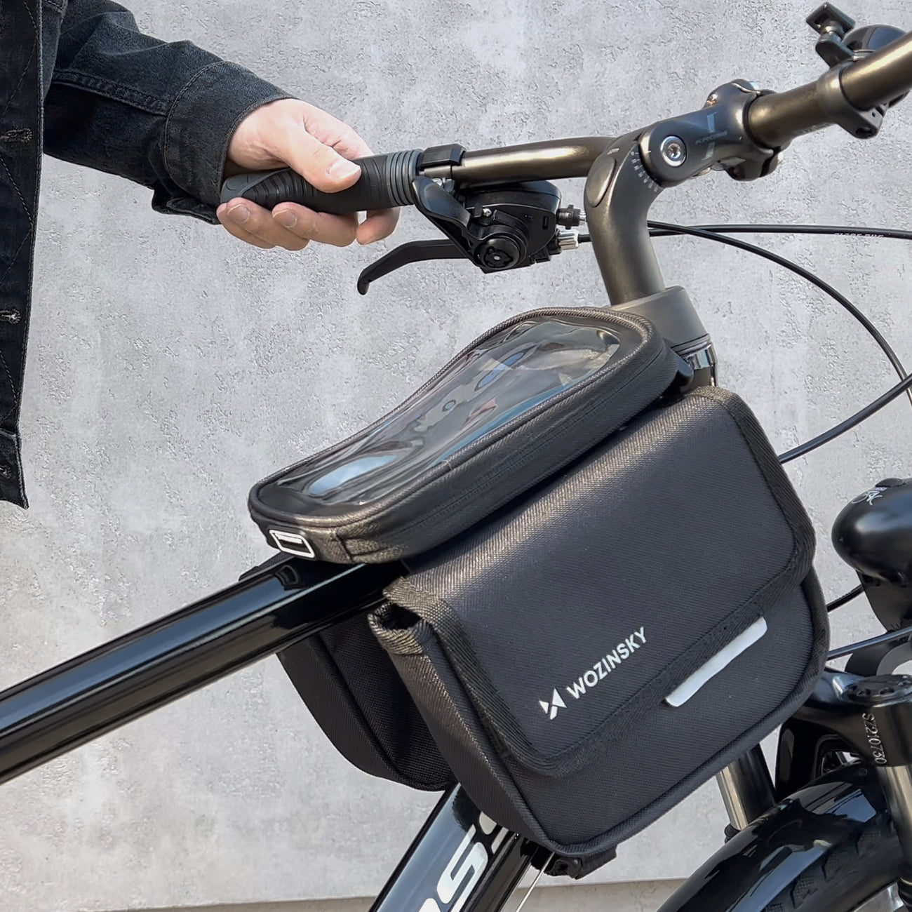 Fahrradrahmentasche mit Handyhülle, Wozinsky Active WBB26BK, Schwarz