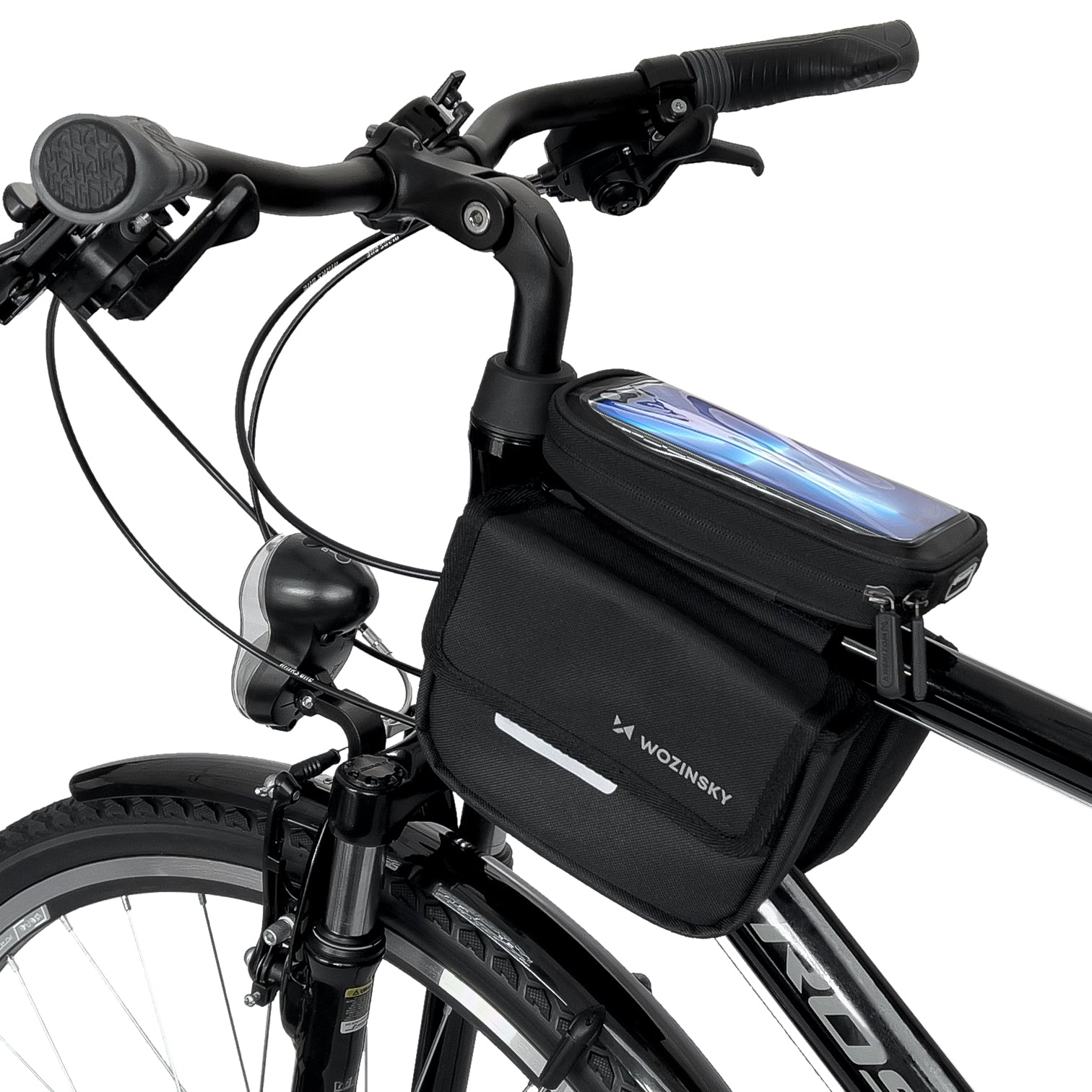 Fahrradrahmentasche mit Handyhülle, Wozinsky Active WBB26BK, Schwarz