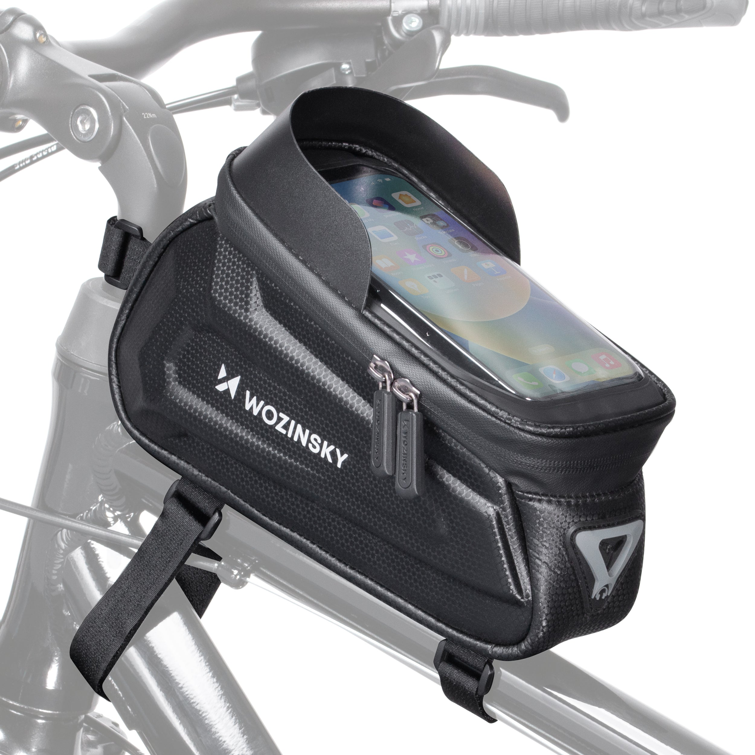 Fahrradrahmentasche mit Handyhülle, Wozinsky Active WBB28BK, Schwarz