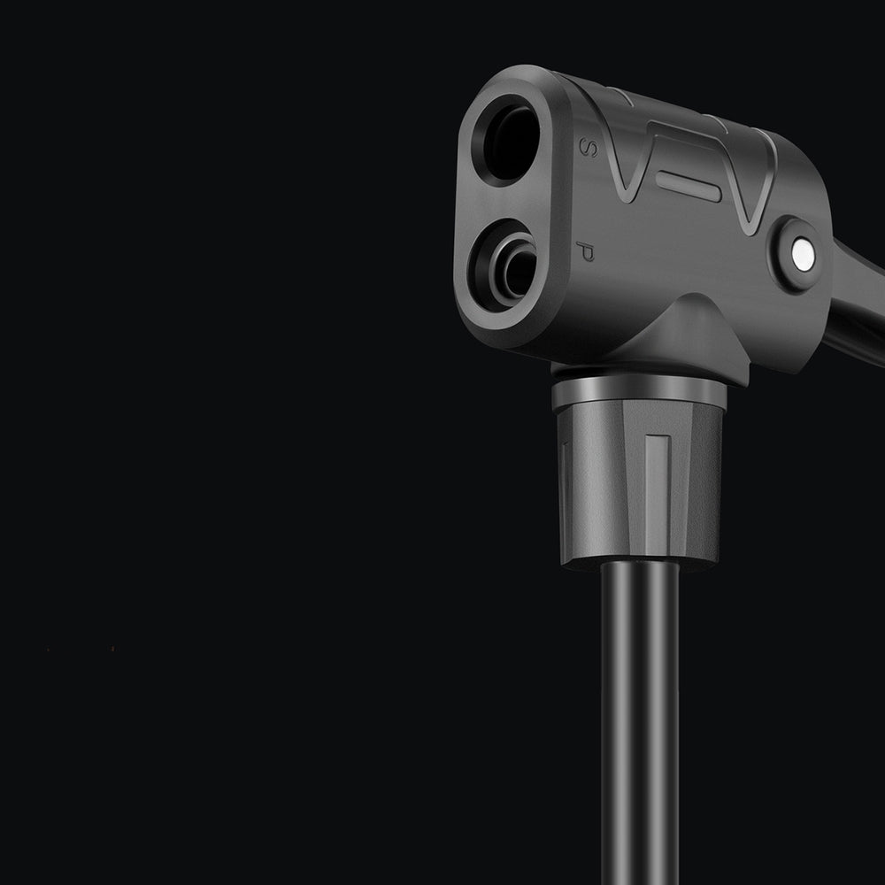 Fahrradpumpe mit Druckmesser, Standpumpe Wozinsky, Schwarz
