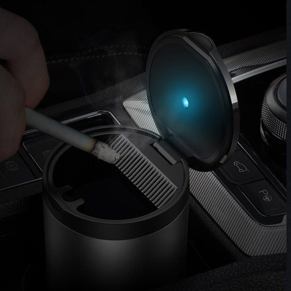 Baseus Mini-Auto-Aschenbecher mit LED-Beleuchtung, Dunkelgrau