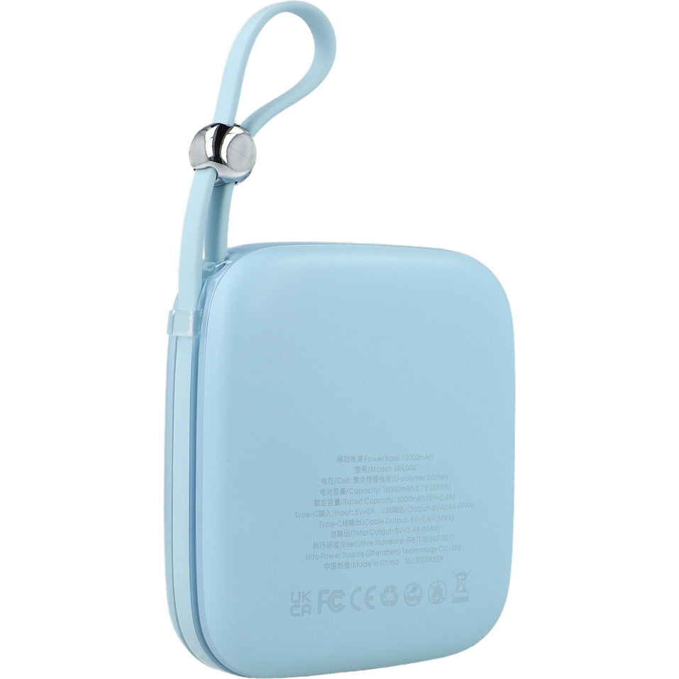 Powerbank Joyroom Jelly Series JR-L004, 10000mAh, USB-A/USB-C, 12W mit USB-C Kabel, Blau