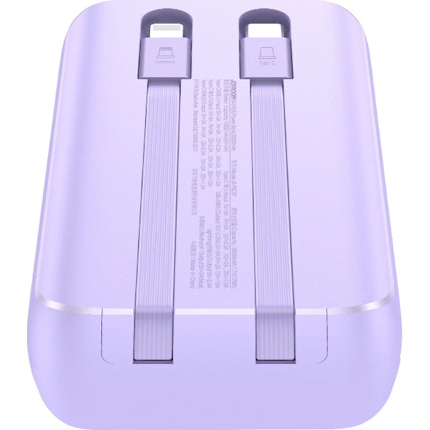 Powerbank Joyroom JR-PBC07 20000mAh, 30W, 1x USB-A / 1x USB-C mit USB-C und Lightning-Kabel, Violett