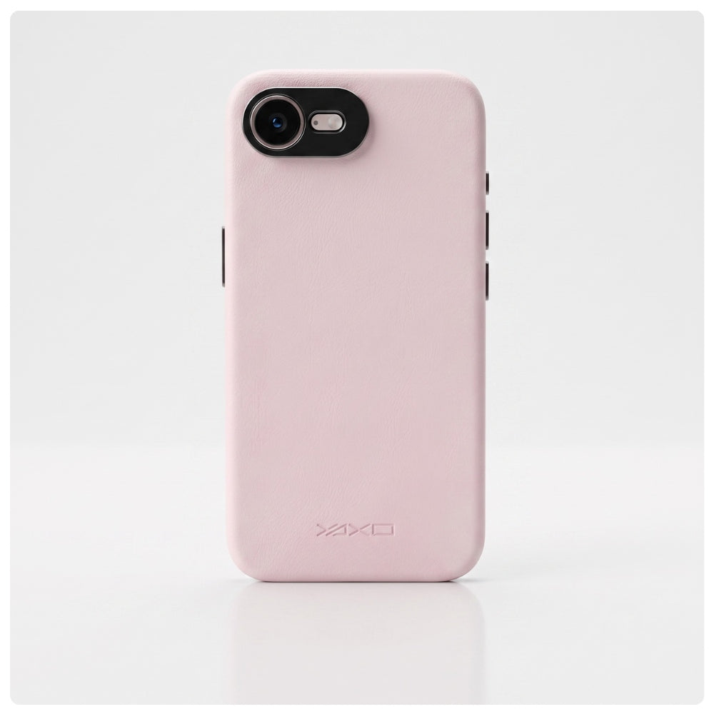 Handyhülle YAXO Leather Gear Slim Case MagSafe für iPhone 17e, rosa (6/13)