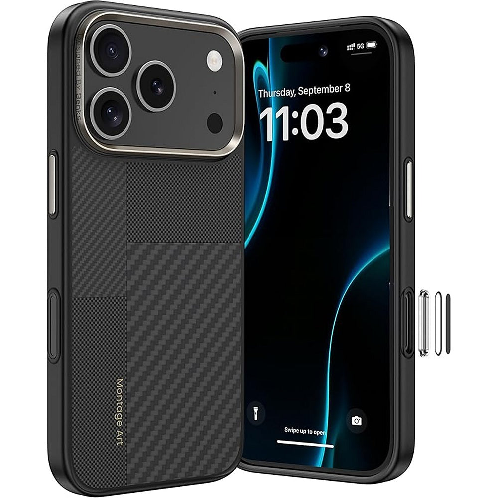 Handyhülle für iPhone 17 Pro, Benks Montage Armor Pro 600D+1500D, Schwarz