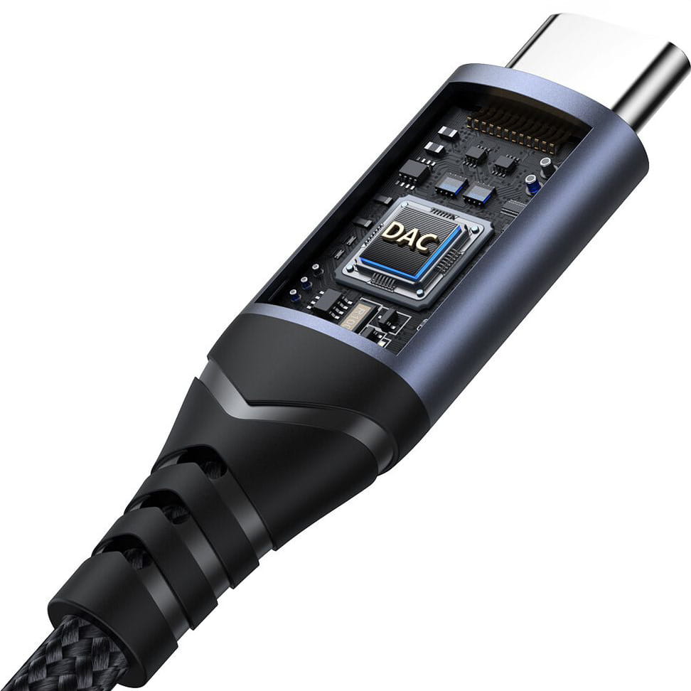 Audiokabel, DAC-Adapter USB-C - Jack 3.5mm, Joyroom SY-C01, Schwarz