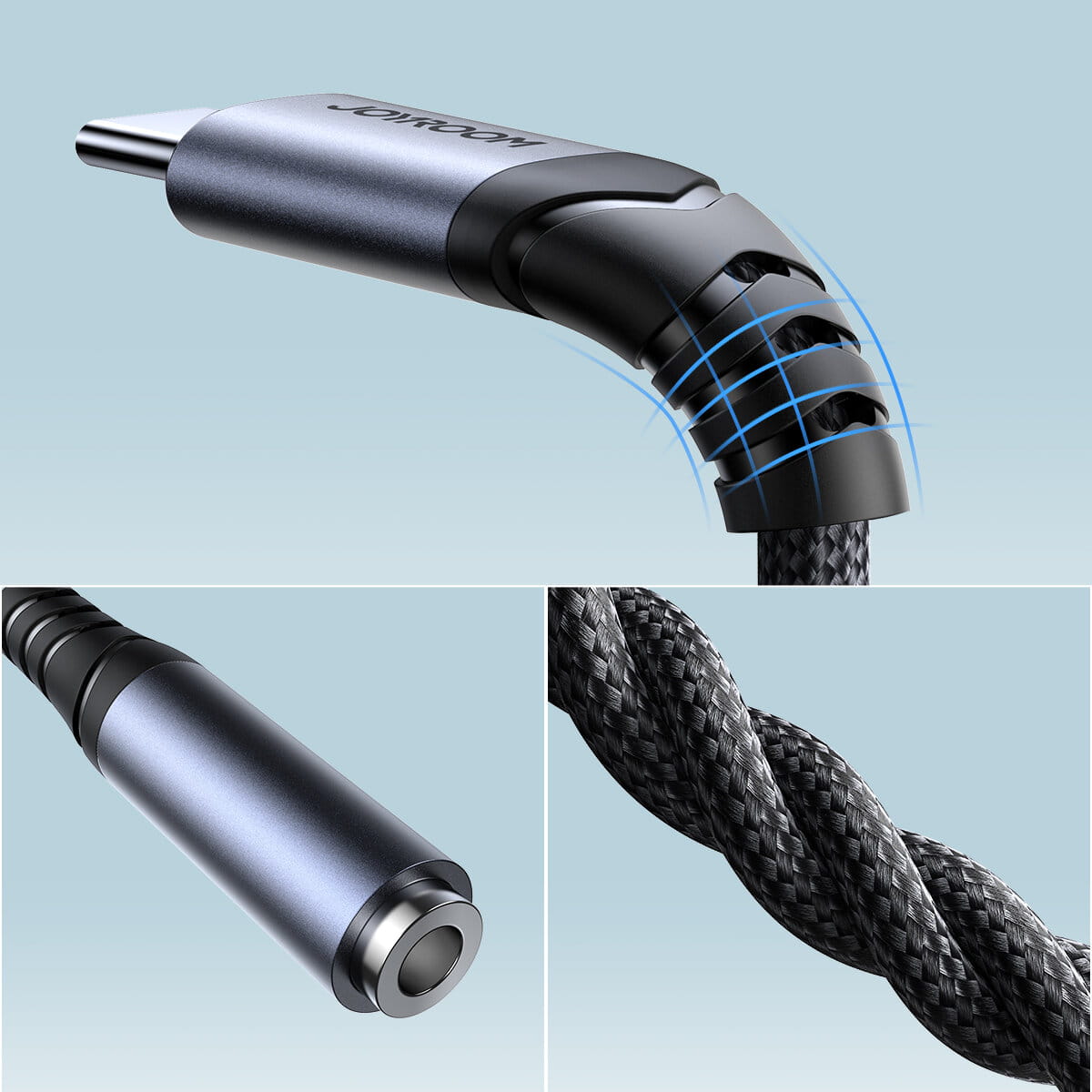 Audiokabel, DAC-Adapter USB-C - Jack 3.5mm, Joyroom SY-C01, Schwarz