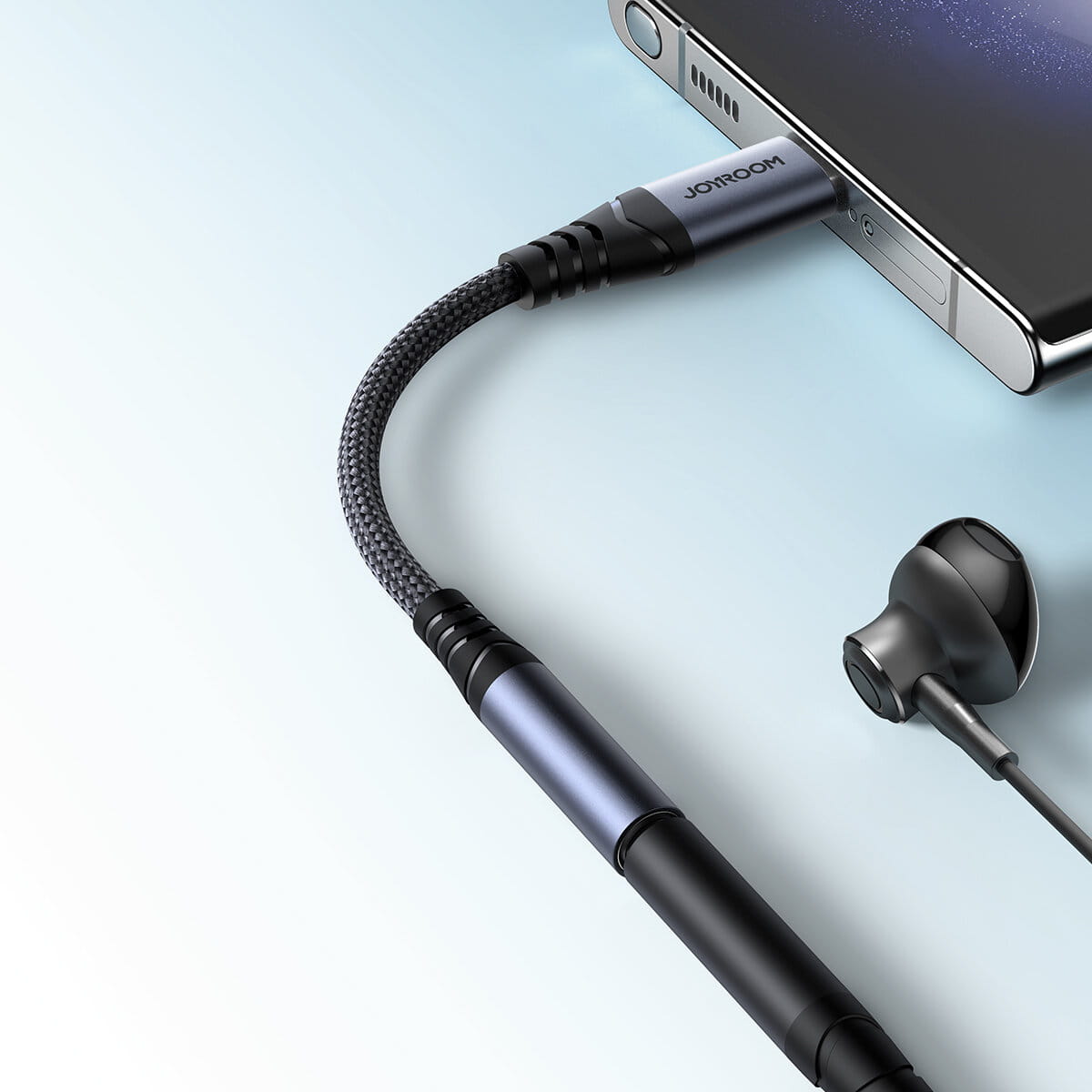 Audiokabel, DAC-Adapter USB-C - Jack 3.5mm, Joyroom SY-C01, Schwarz