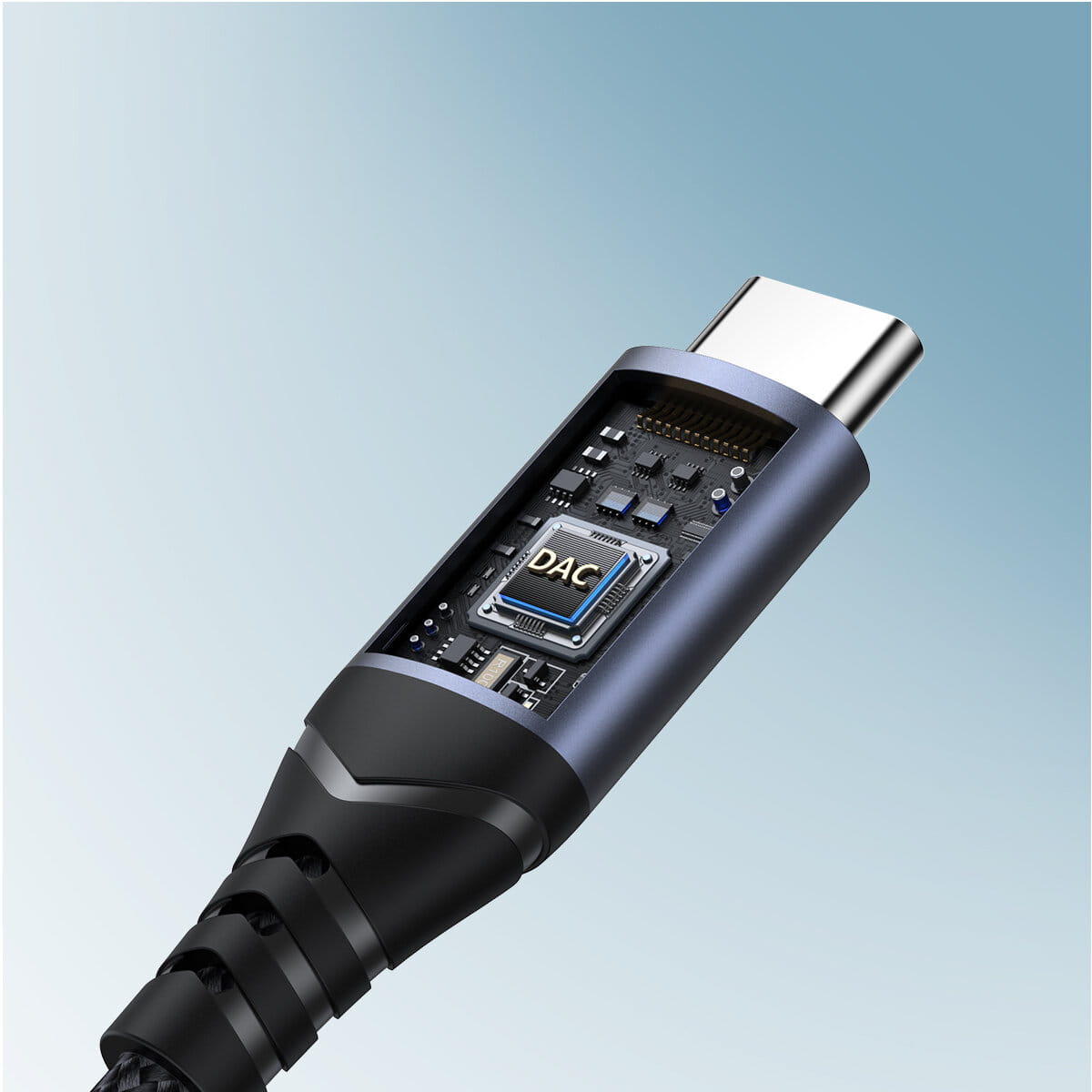 Audiokabel, DAC-Adapter USB-C - Jack 3.5mm, Joyroom SY-C01, Schwarz