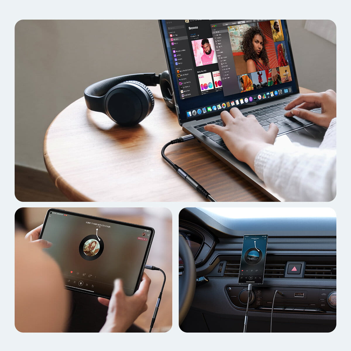 Audiokabel, DAC-Adapter USB-C - Jack 3.5mm, Joyroom SY-C01, Schwarz