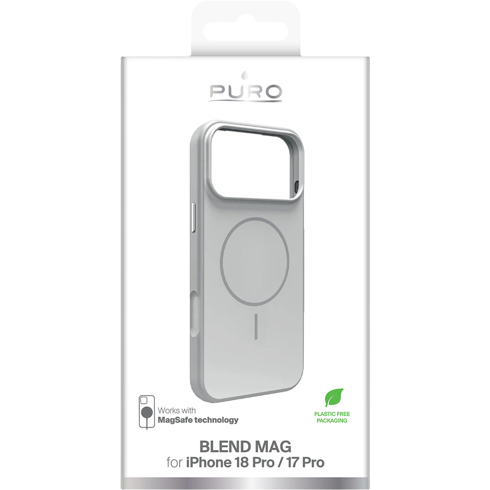 Handyhülle für iPhone 18 Pro / 17 Pro, Puro Blend Mag mit MagSafe, Silbern (2/2)