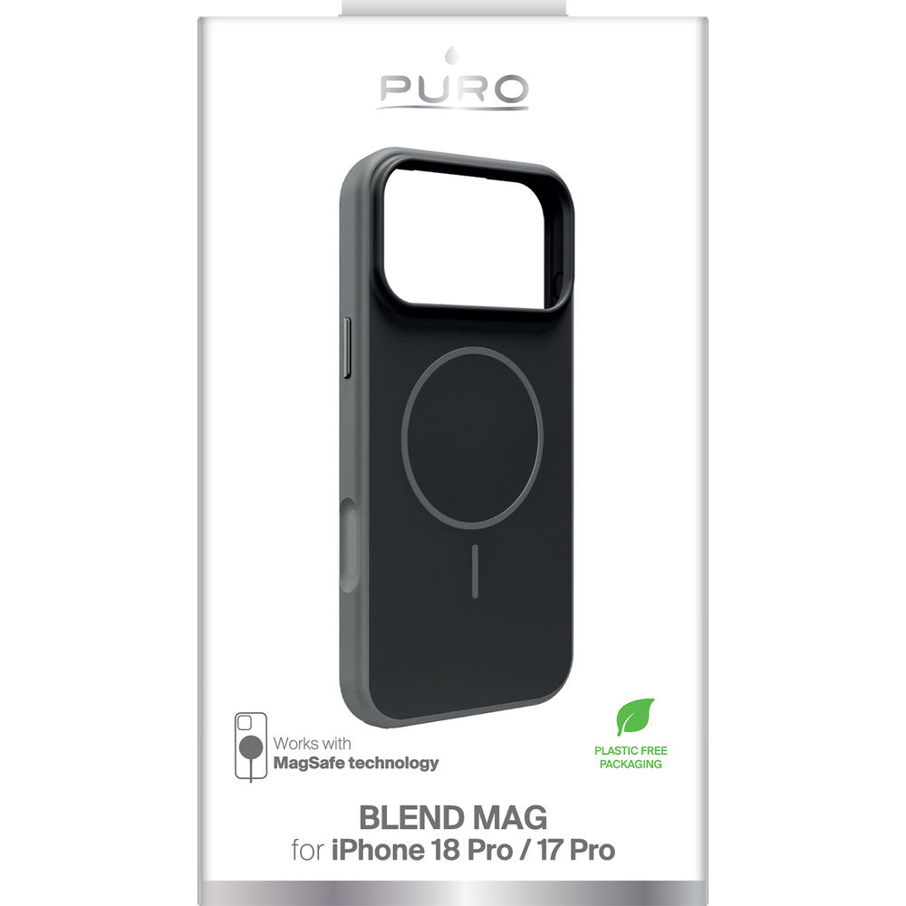 Handyhülle für iPhone 18 Pro / 17 Pro, Puro Blend Mag mit MagSafe, Schwarz-Grau (2/6)