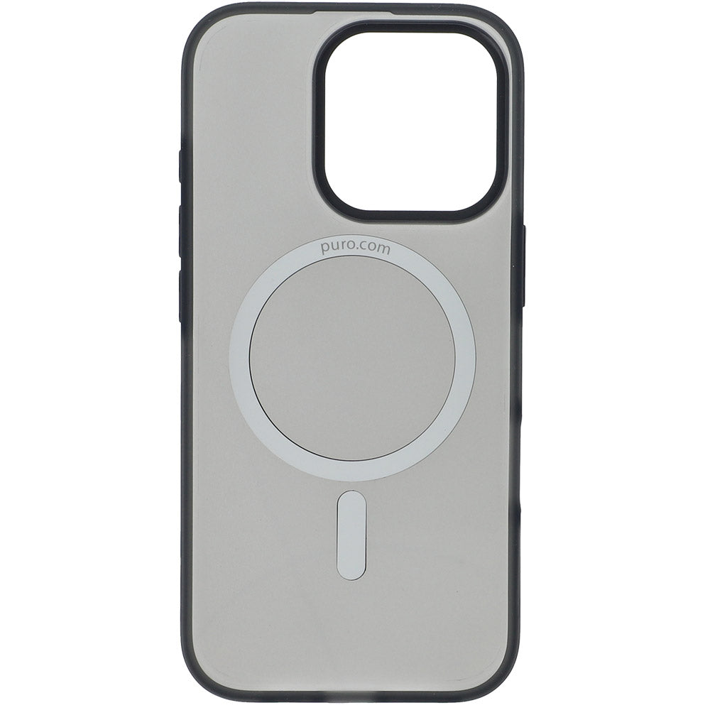 Handyhülle für iPhone 16 Pro, Puro Daylight Mag, Schwarz Durchscheinend
