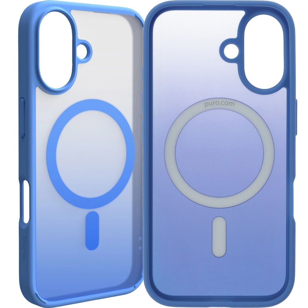 Handyhülle für iPhone 16, Puro Gradient Mag, Blau