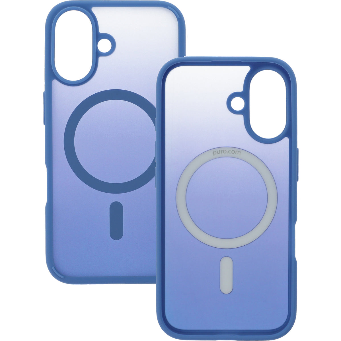 Handyhülle für iPhone 16, Puro Gradient Mag, Blau