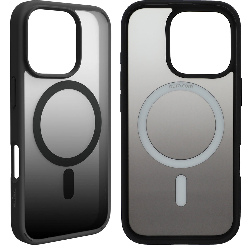 Handyhülle für iPhone 16 Pro, Puro Gradient Mag, Schwarz