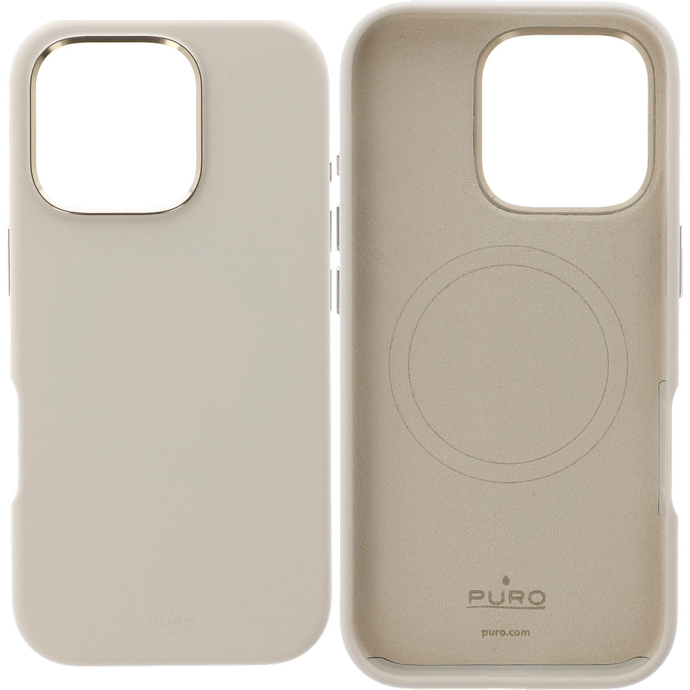 Handyhülle für iPhone 16 Pro, Puro Icon Mag Pro, Beige