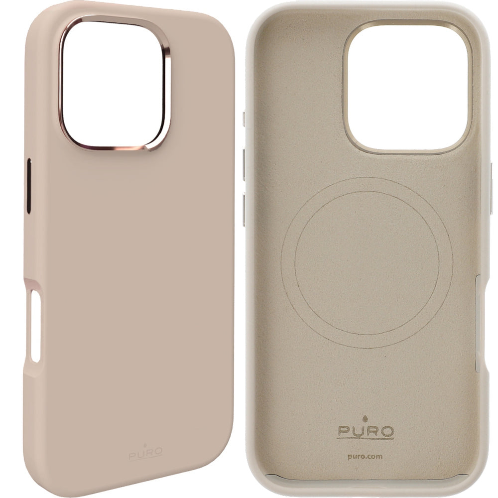 Handyhülle für iPhone 16 Pro, Puro Icon Mag Pro, Beige