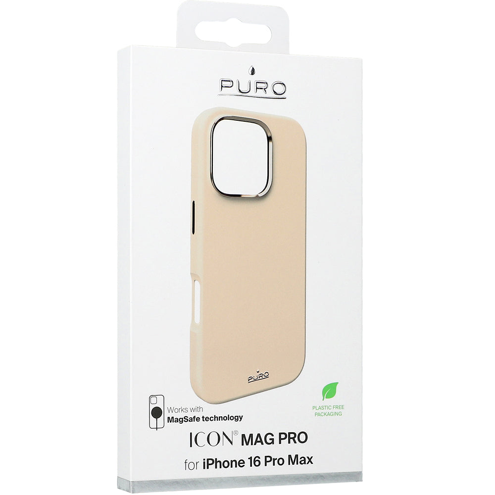 Handyhülle für iPhone 16 Pro Max, Puro Icon Mag Pro, Beige