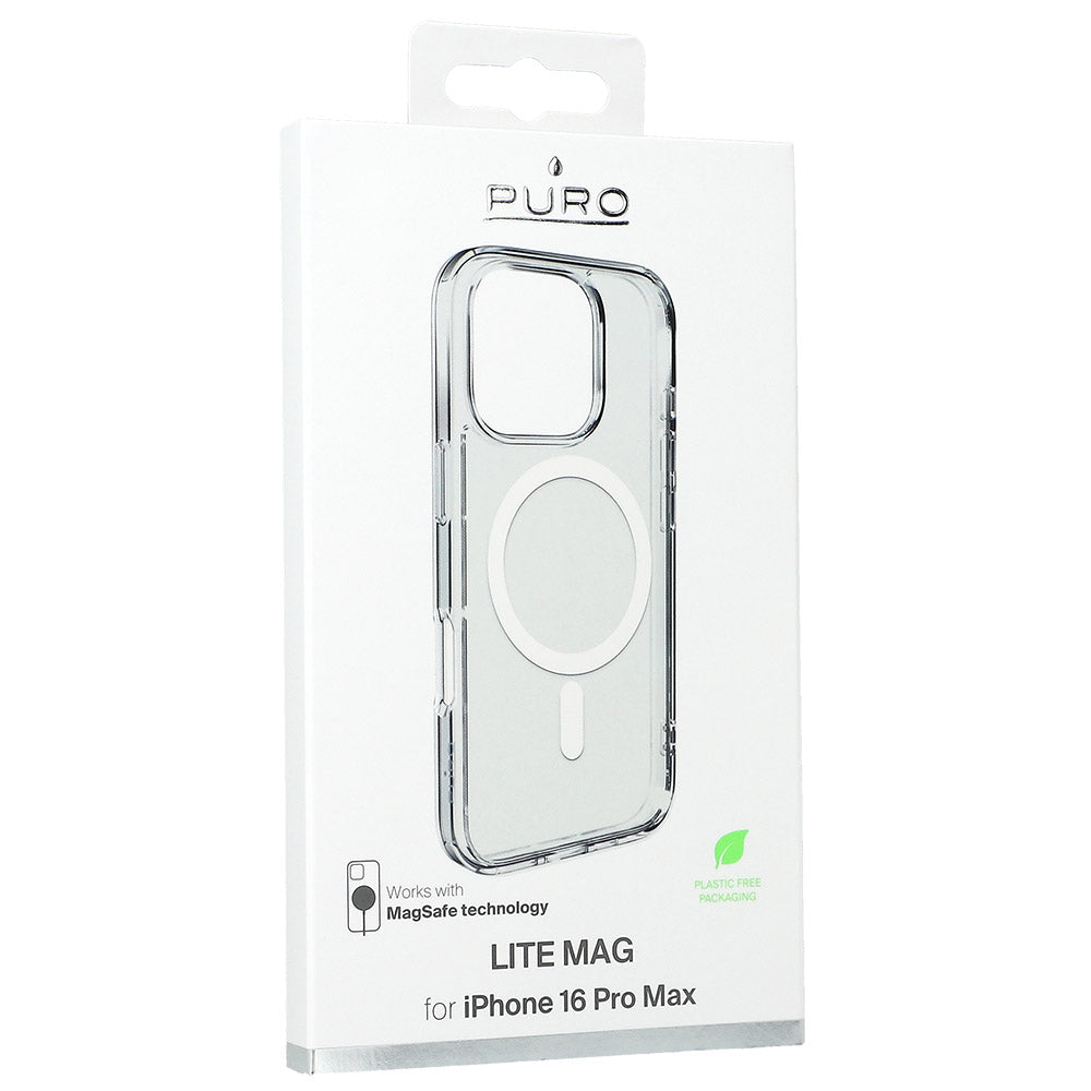 Handyhülle für iPhone 16 Pro Max, Puro Lite Mag Pro, Transparent