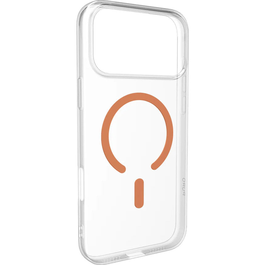 Handyhülle für iPhone 18 Pro / 17 Pro, Puro Lite Mag Pro, Transparent-Orange