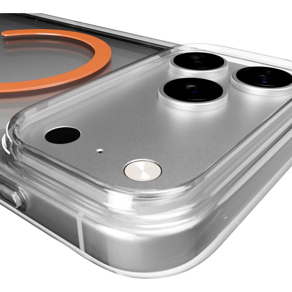 Handyhülle für iPhone 17 Pro Max, Puro Lite Mag Pro, Transparent-Orange