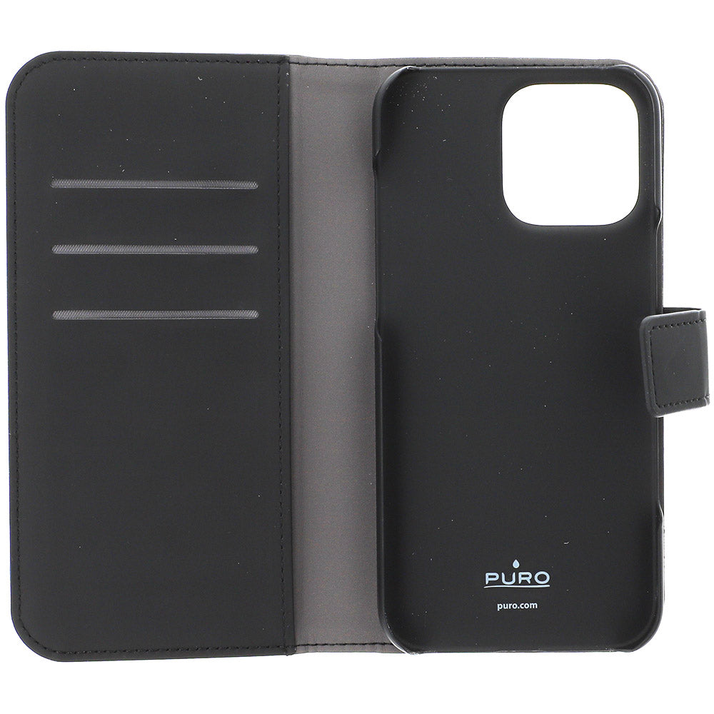 Handyhülle für iPhone 16 Pro Max, Puro Wallet Detachable 2in1, Schwarz