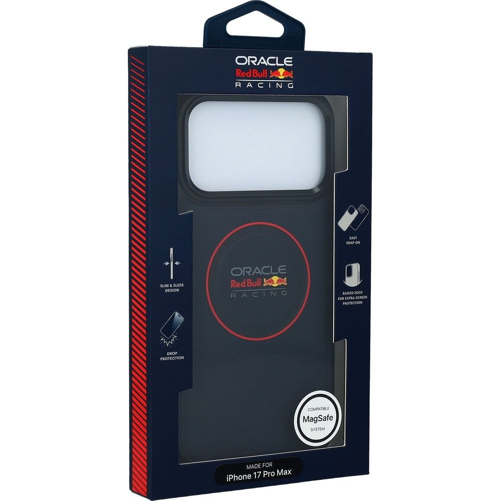 Handyhülle für iPhone 17 Pro Max, Red Bull Meshed Red Ring & Metal Buttons mit MagSafe, Dunkelblau