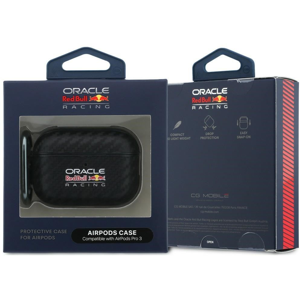 Schutzhülle Red Bull Logo Carbon für AirPods Pro 3, Schwarz