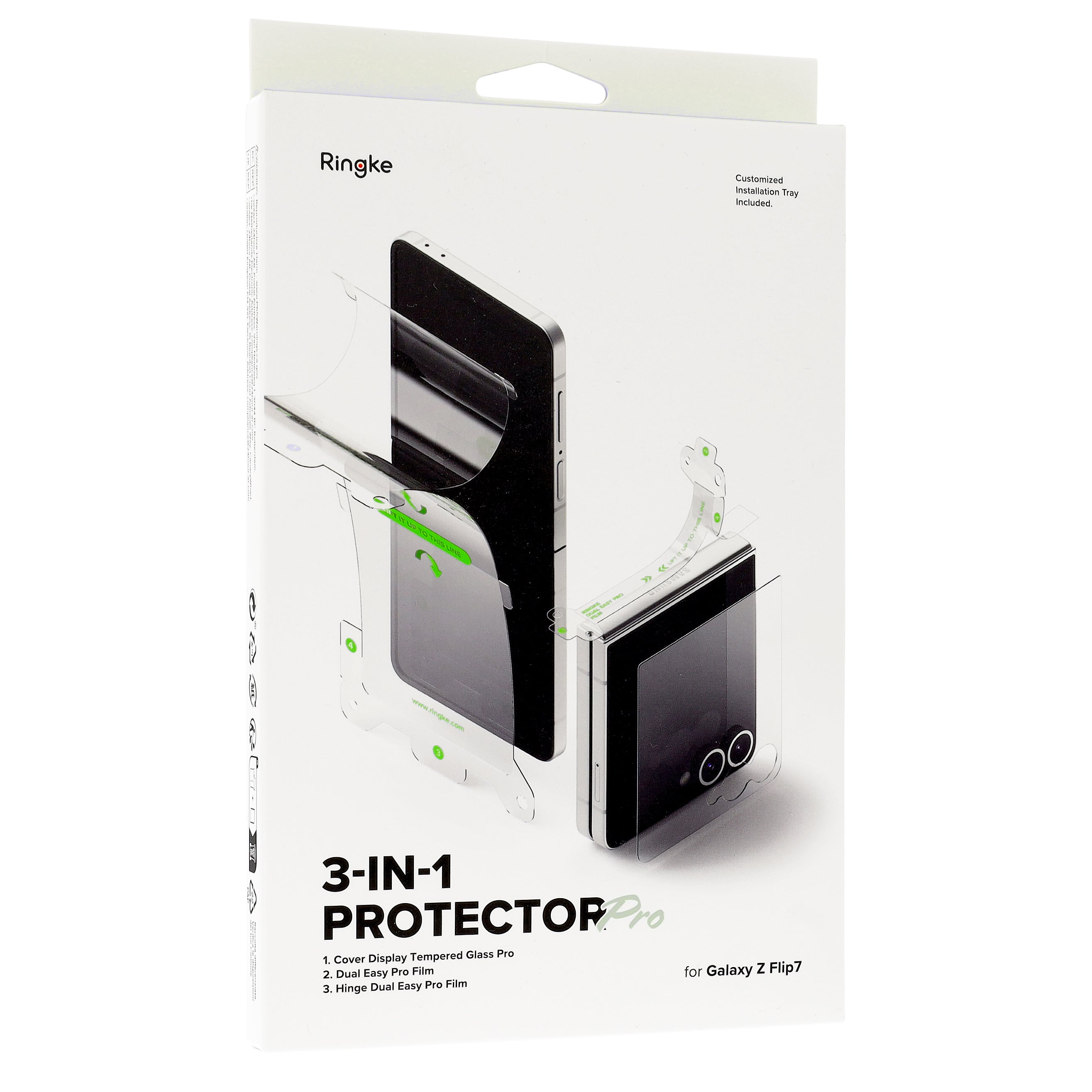 Folie + Gehärtetes Glas Set für Galaxy Z Flip7, Ringke Rearth 3in1 Protector