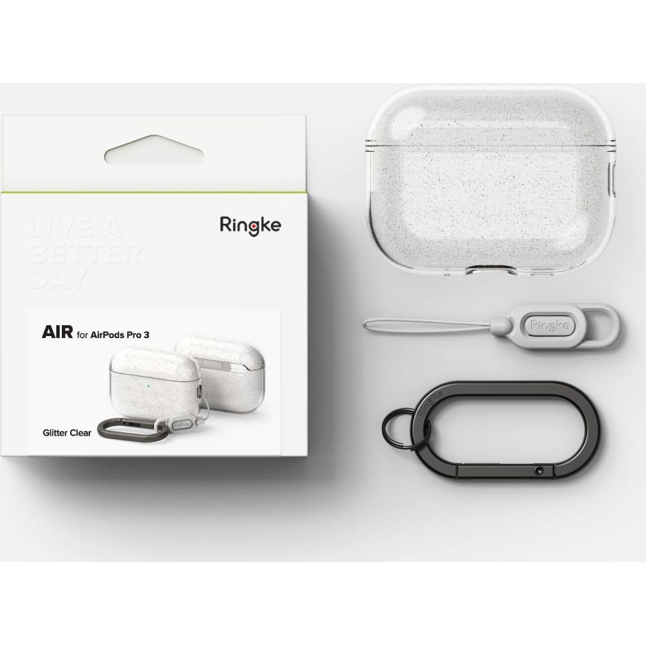 Schutzhülle für Apple AirPods Pro 3, Ringke Air, Transparent mit Brokat