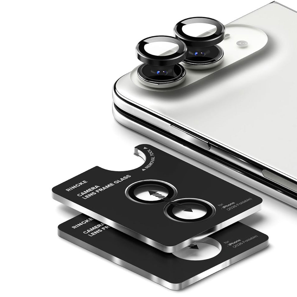 Kameraschutz für iPhone Duo, Ringke Camera Lens Frame Glass, 2-Pack, Schwarz (2/8)