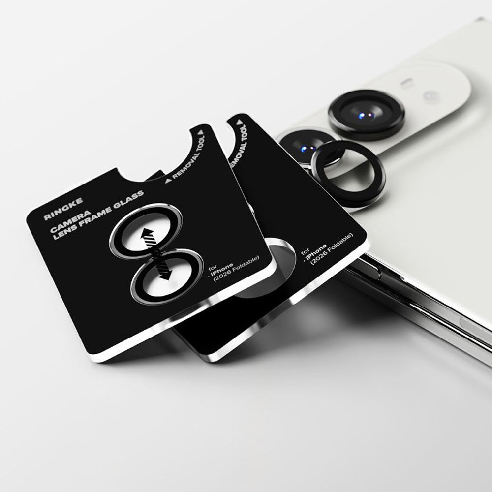 Kameraschutz für iPhone Duo, Ringke Camera Lens Frame Glass, 2-Pack, Schwarz (4/8)