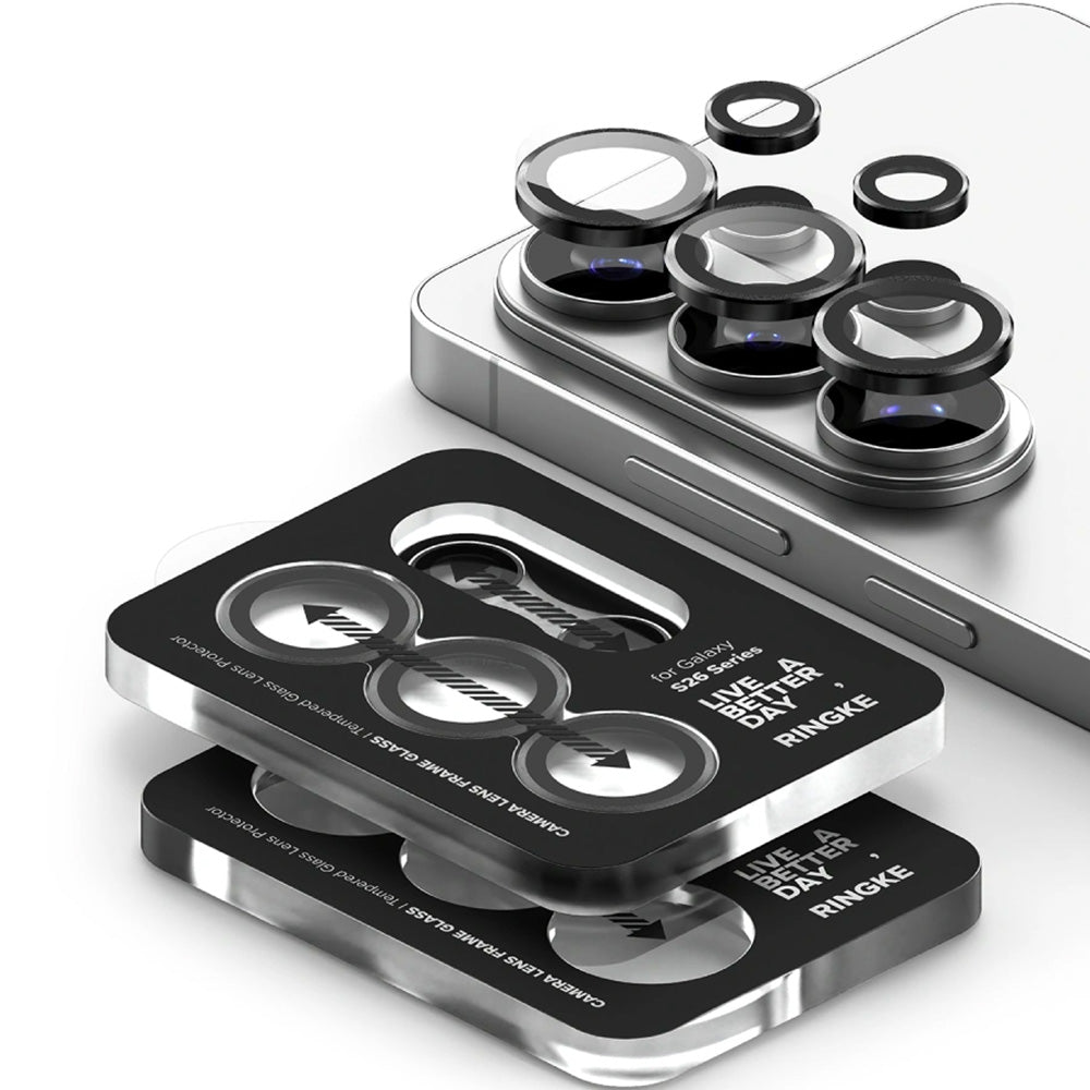 Kameraschutz für Galaxy S26 Ultra, Ringke Camera Lens Frame Glass, 2-Pack, Schwarz