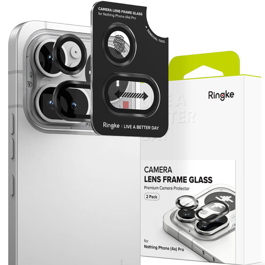 Kameraschutz für Nothing Phone 4A Pro, Ringke Camera Lens Frame Glass, 2-Pack, Schwarz