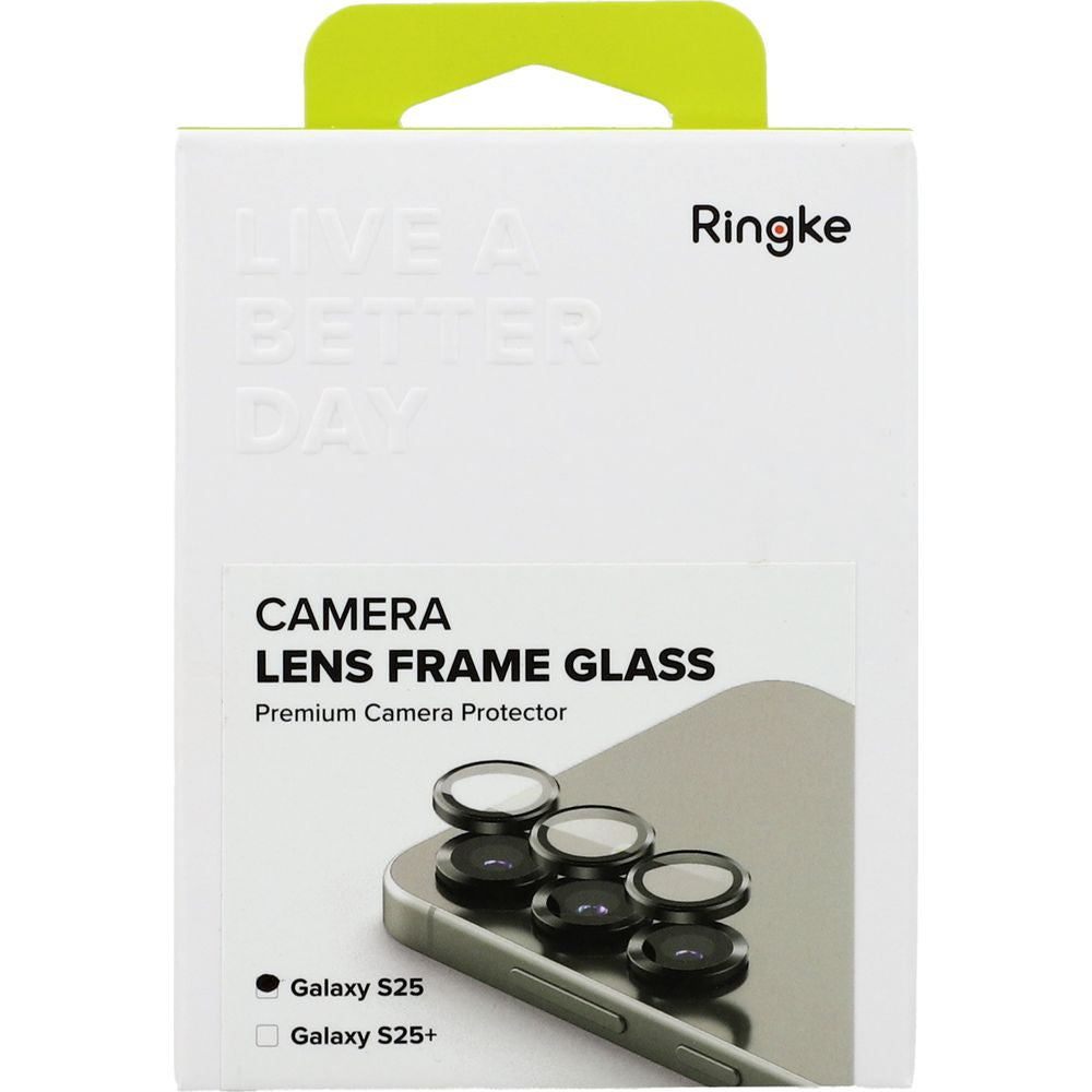 Kameraschutz für Samsung Galaxy S25, Ringke Camera Lens Frame Glass, 2-Pack, Schwarz