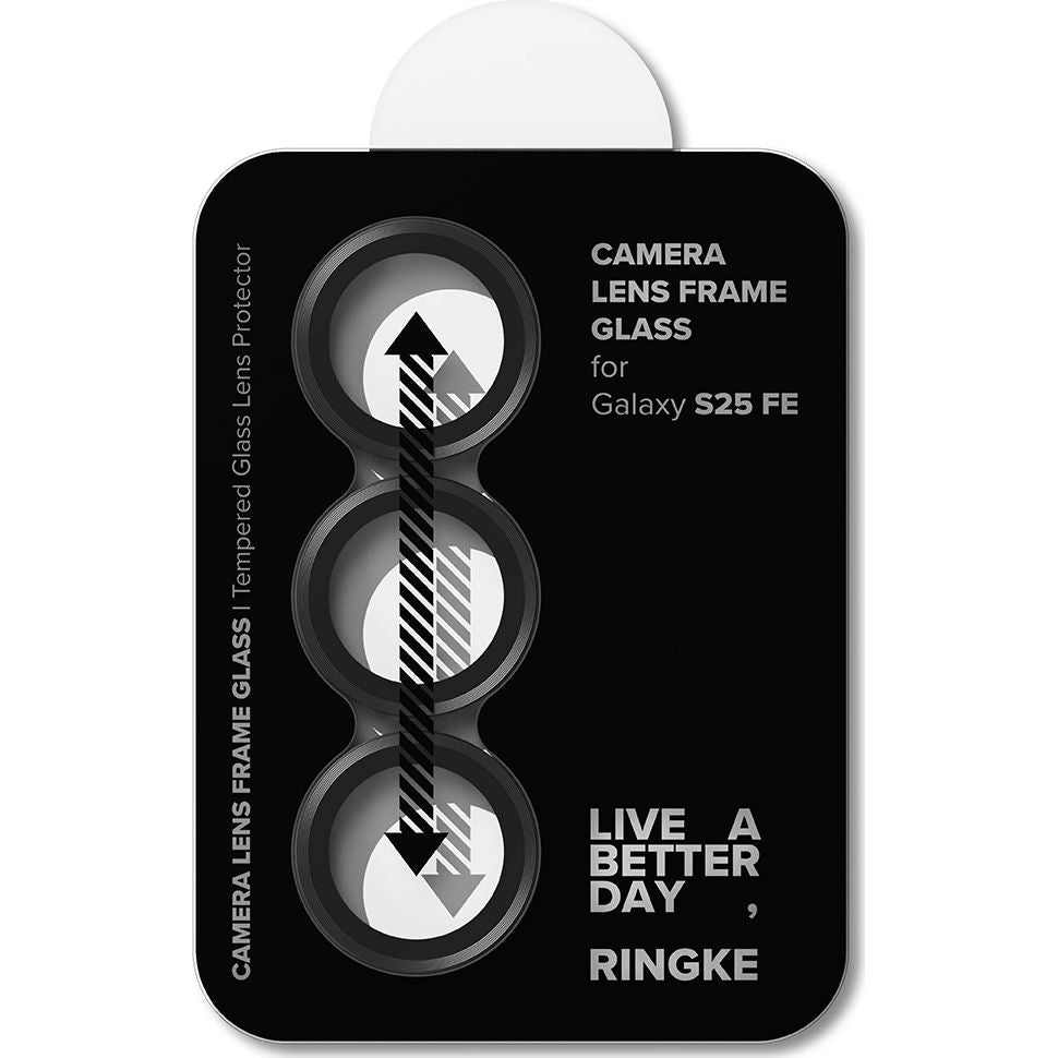 Kameraschutz für Galaxy S25 FE, Ringke Camera Lens Frame Glass, 2-Pack, Schwarz und Transparent