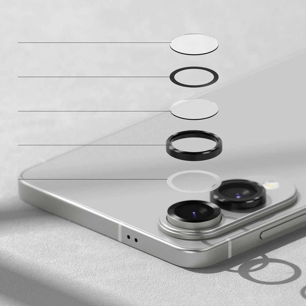 Kameraschutz für Galaxy S25 Edge, Ringke Camera Lens Frame Glass, Schwarz