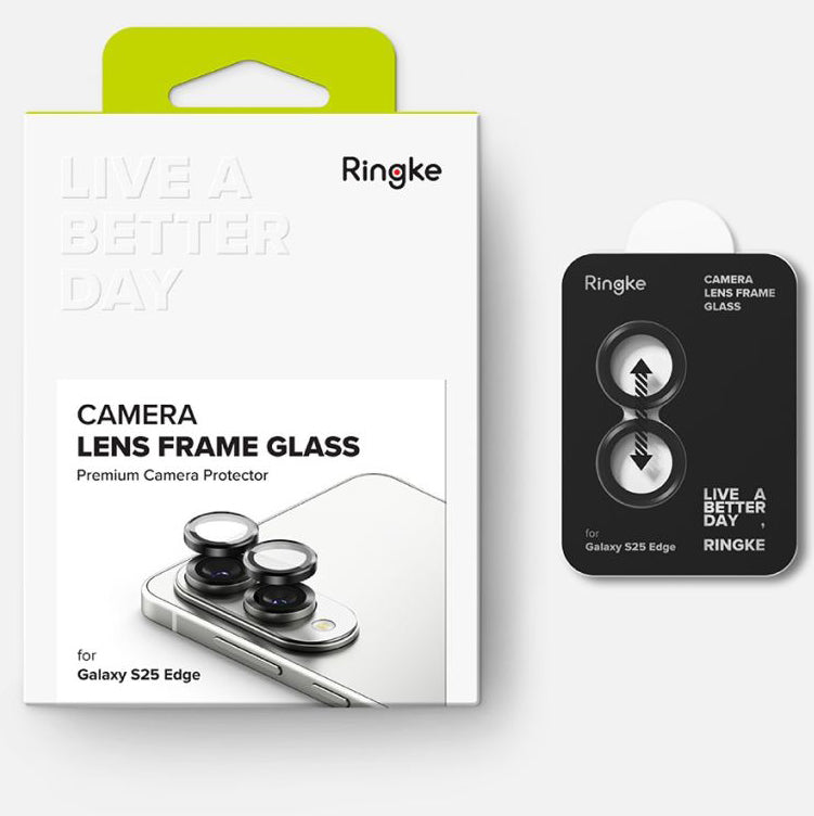 Kameraschutz für Galaxy S25 Edge, Ringke Camera Lens Frame Glass, Schwarz