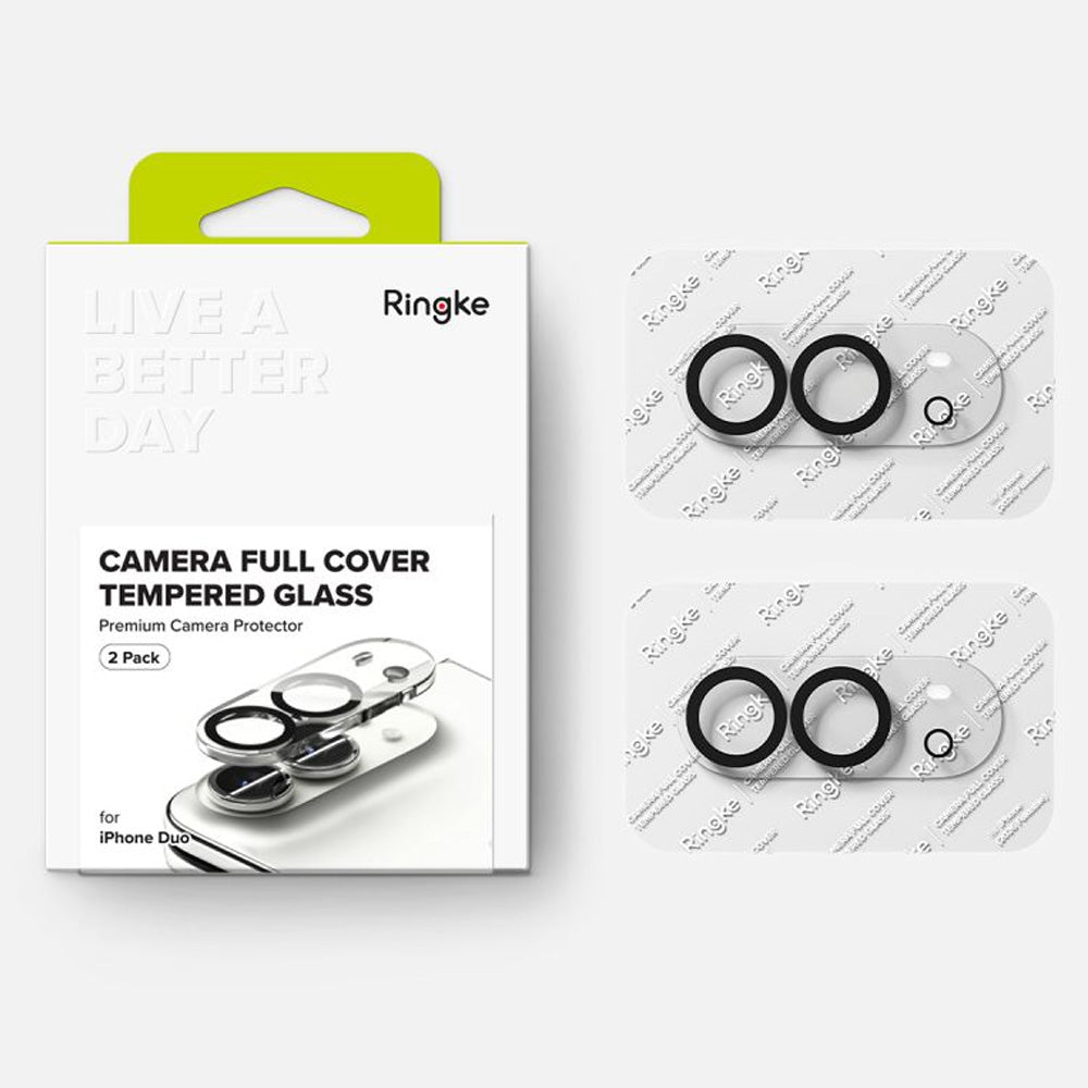 Kameraschutz für iPhone Duo, Ringke Camera Full Cover Glass, 2 Stück, Schwarz (4/7)